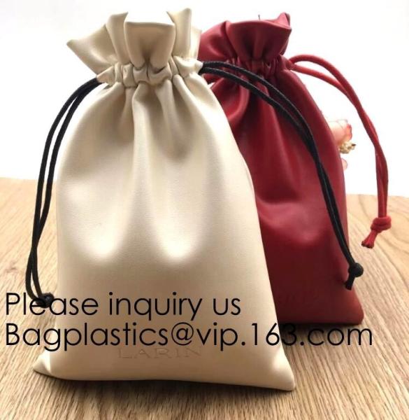 Soft Offwhite and Red PU Leather Bag For Packaging,Custom Pink Brown Faux