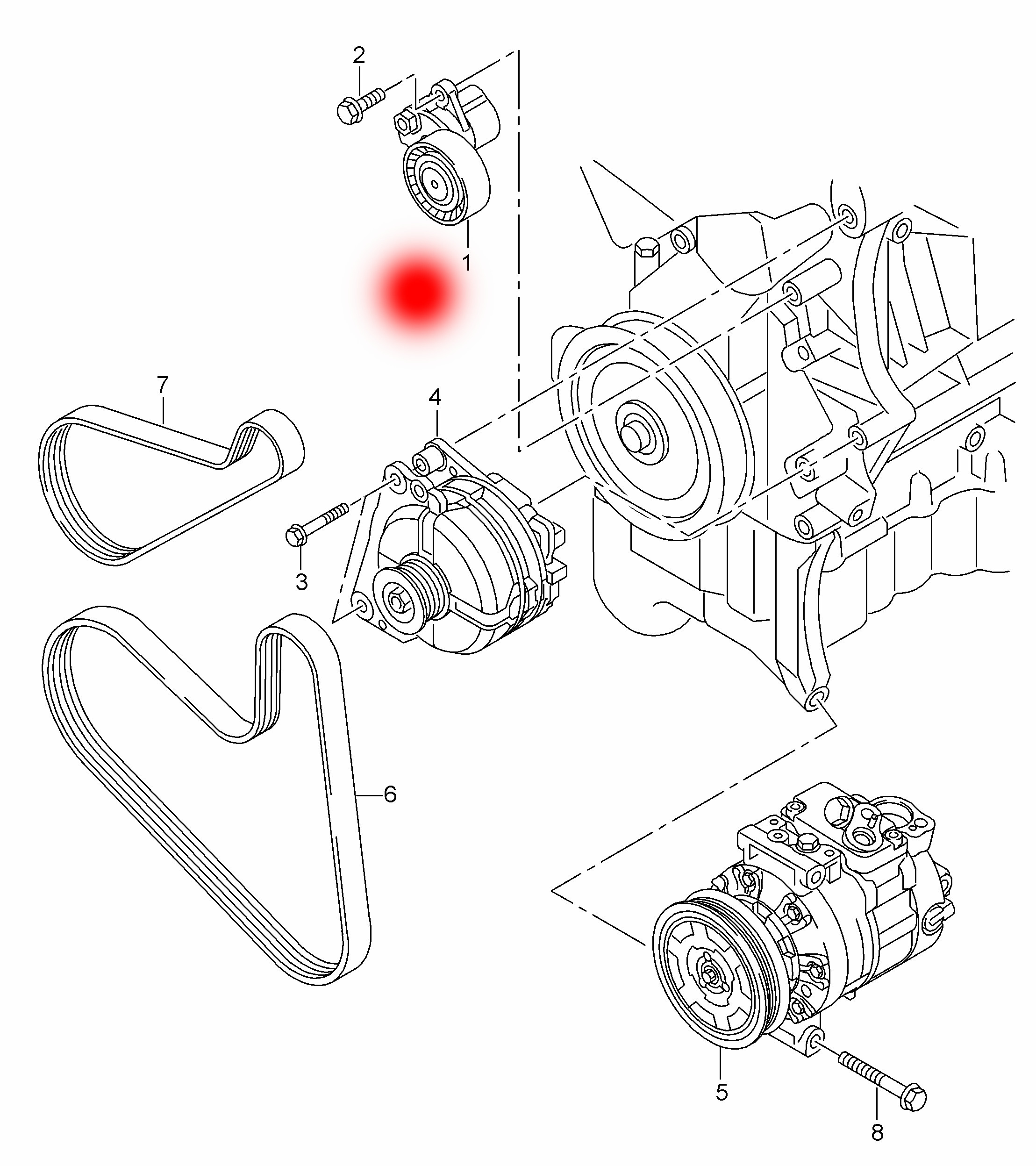 OEM 04E145299J 04E145299B TENSION ROLLER FOR VW POLO V(6R1,6C1)1.0 FABIA