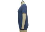 Customized Color Smart Casual Ladies Wear Womens Banded Bottom Shirts Light Blue