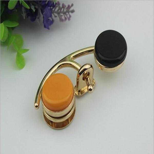Purse hardware metal multi-colorful decorative gold metal clip lock with nickel