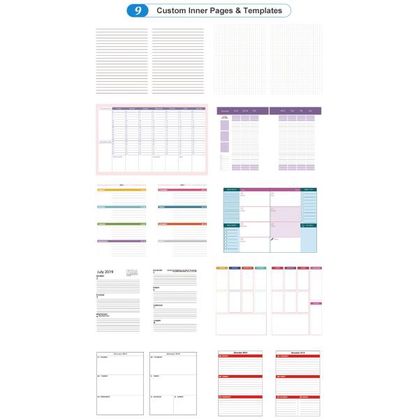 Customized A5 Hardcover Notebook Printing Daily Weekly Journal Budget Planner Notebook