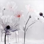 Beautiful set 3 pcs different long stem silk passion flowers for wedding event