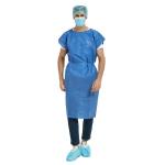 S&J Eco Friendly SMS or PP Nonwoven Fabric Patient Uniform Short Sleeve Gown