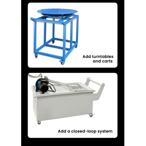 Wheel Hub Sandblasting Cabinet Turntable Manual Operating