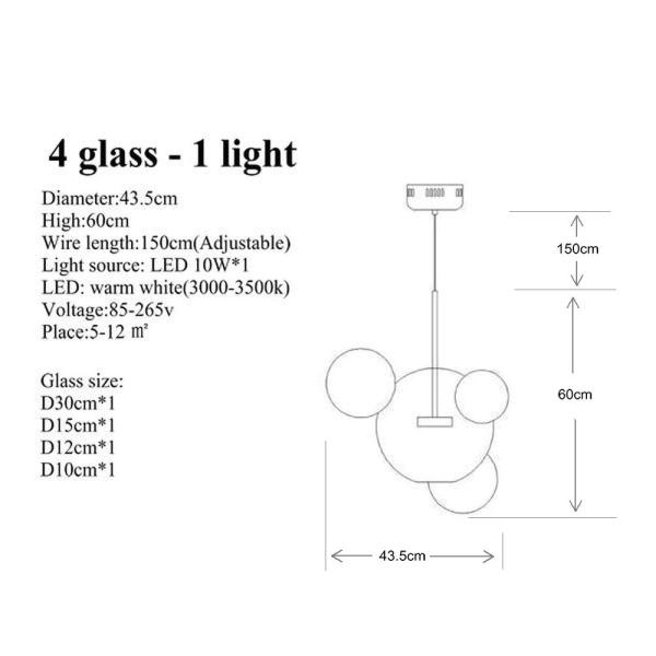 Modern LED Glass Hanglamp Hanging Design Bubbles Lamp Pendant Lights Fixtures for Kitchen