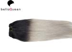 Ombre Color 1b / Sliver Heat Resistant Human Hair Lace Front Wigs Girl use