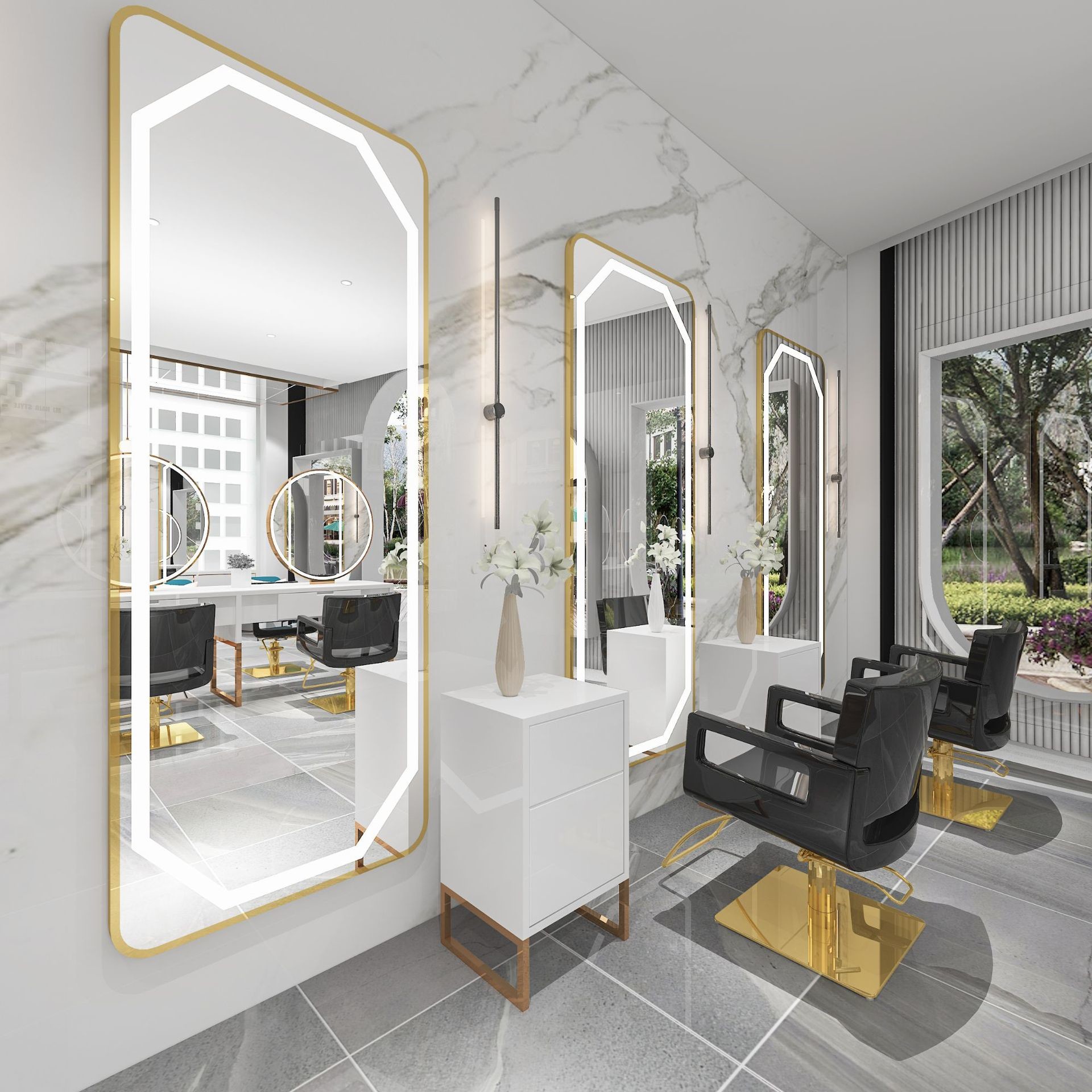 Mirror Frame Furniture Aluminium Profiles Barbershop Accessories