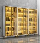 CCC Glass Door Bookcase Office Display Cabinet For Coffee Wine Bar