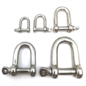 China Stainless Steel Marine Grade European Type Screw Pin D Shackles 304/316 Polished OEM on sale