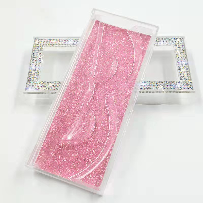 Custom Recyclable Glitter Flip Eyelash Paper Packaging Box hot foil