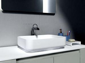 Wholesale Square Table Top Counter Wash Basin Stone Resin Counter Top Sink from china suppliers