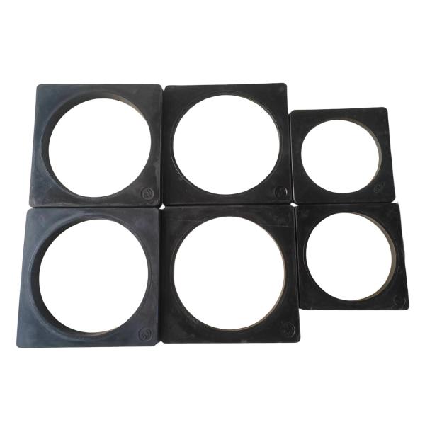 Black Traffic Cone Weight 370*370*18mm Delineator Rubber Base 1.5g/cm3