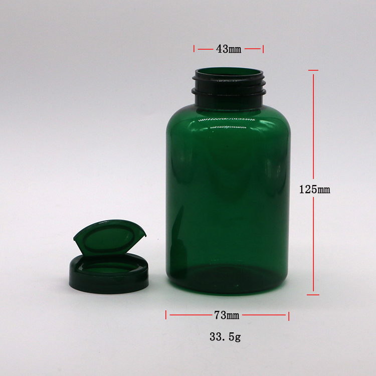 SCREW CAP 350ML PET Medical Plastic Refillable Bottle for Refillable Medicine Capsule