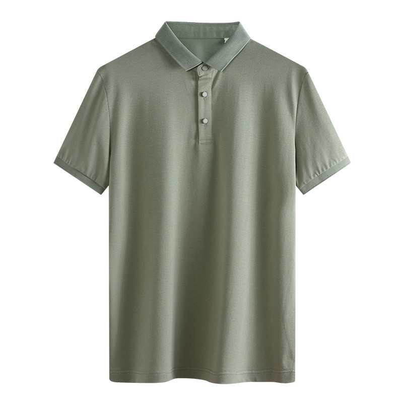 Lapel Collar Males Solid Color Rugby Shirts 180gsm Ice Thread Plus Size Polo Shirt