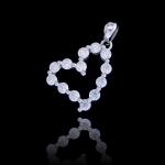 Zirconia Main Stone Sterling Silver Pendants Heart Shape Simple Korean Light