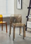 Modern Dining Side Chair, Flash Furniture Phantom Series Transparent Stacking