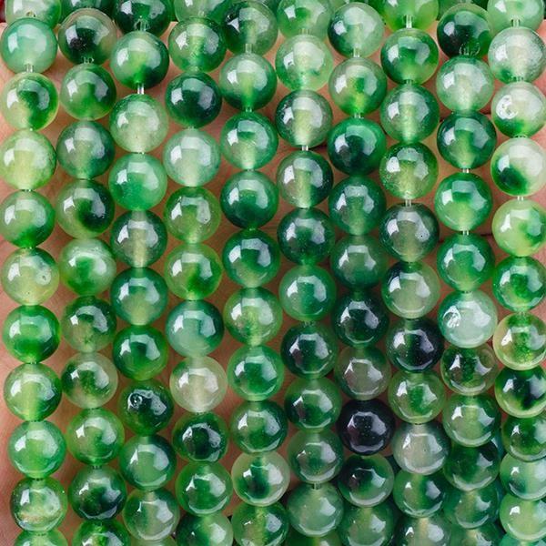 8mm Clear Moss Agate Gemstone Beads Healing Crystal Stone Beads For Jewelry