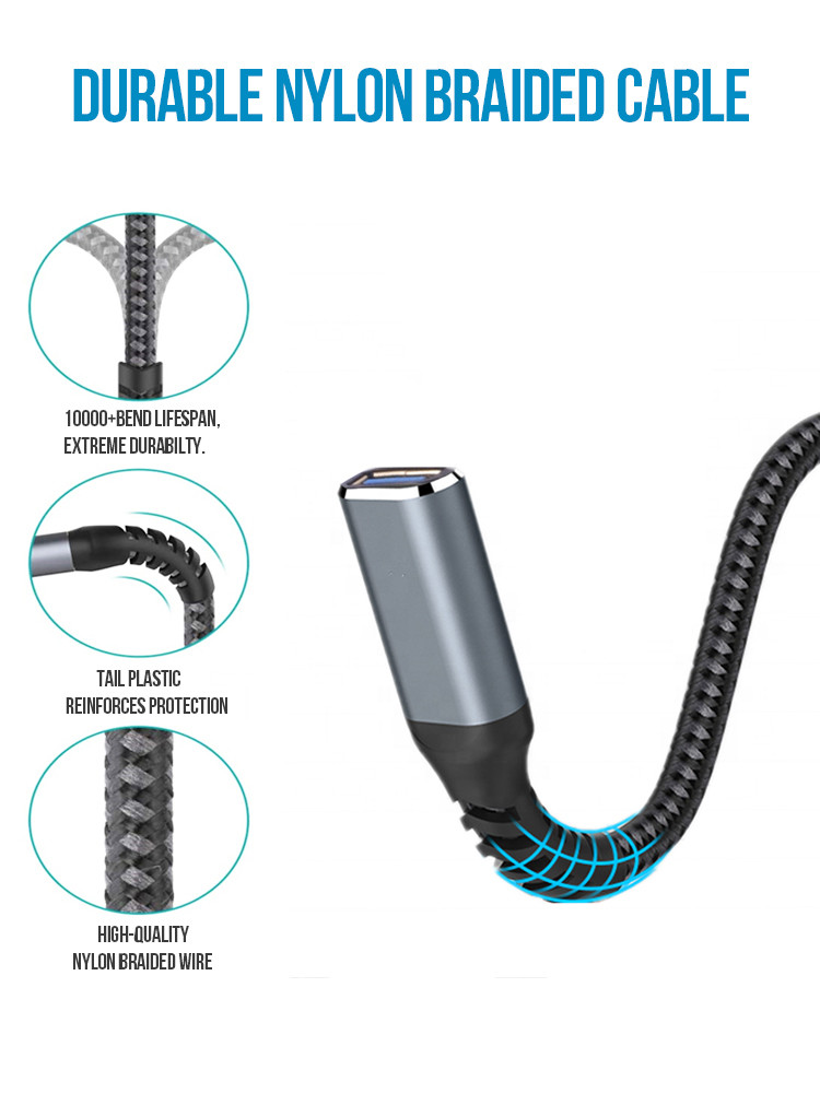 5Gbps Data Transfer USB Data Extension Cable Type A Male to Female