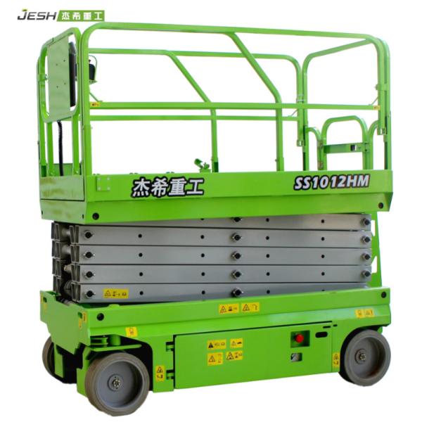 Green Hydraulic 10m height aerial work platform 320kg capacity scissor lift for