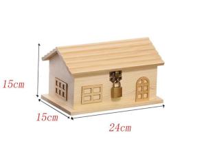 Wholesale Wooden House Shaped Piggy Bank. Cute Home Decor andSaving Container. Premium Wooden Design Ideal for Kids and Adults from china suppliers
