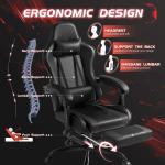 Modern Style Ergonomic Computer Gaming Chair with Footrest and Massage Lumbar