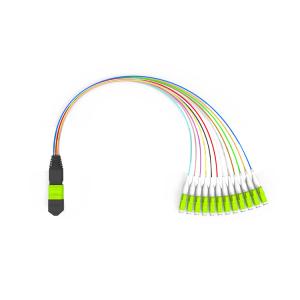Wholesale 10m OM5 Ribbon Patch Cord MPO To LC 12 Core Mutli Mode 0.9mm Optic Cord from china suppliers