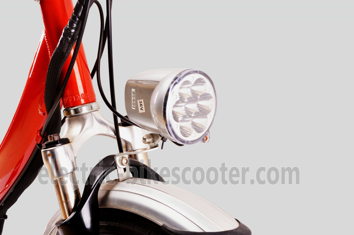 Red Citizen Lightweight Electric Folding Bike 20 Inch 36V 250W V Brake