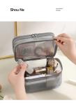 NEW GAUZE MAKEUP BAG LARGE CAPACITY TRAVEL SIMPLE PORTABLE TOILETRY BAG DOUBLE