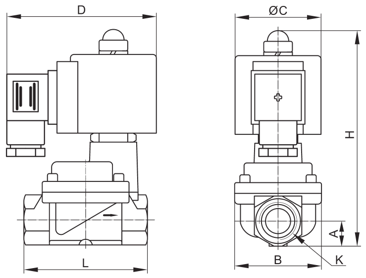 1/2'' 2 Way Normally Open Stainless Steel Solenoid Valve 24V 220V