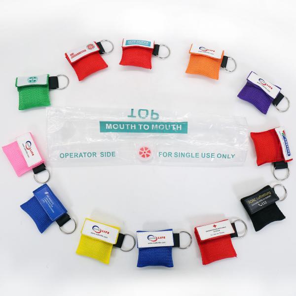 Mini Cpr Barrier Mask Keychain Face Shield Nylon Bag Mouth To Mouth Personalized