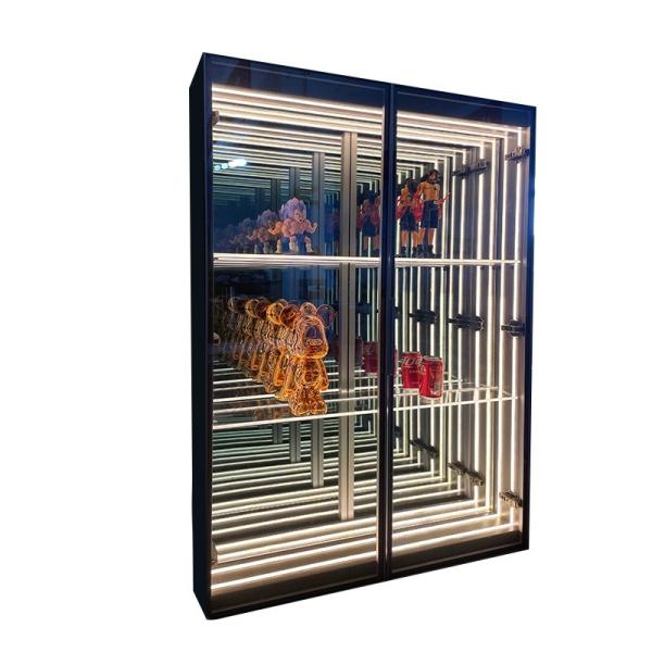 Eye-Catching High Brightness LED Light Glass Display Case for Wine and Beer