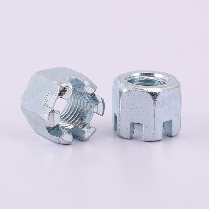 Round Lock Hexagon Slotted Nuts For Automotive Industry