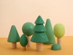 Rainbow 7cm Forest Trees Wooden Tree Blocks Non Toxic Wooden Blocks