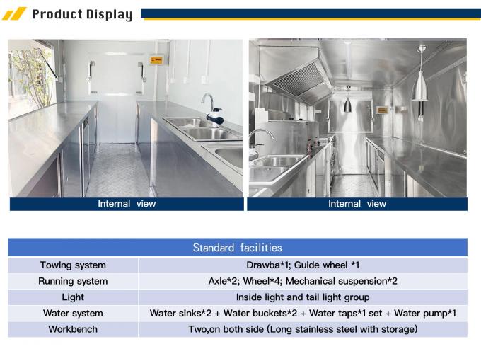 2024 Food Truck Trailer Outdoor Mobile Food Trailer Coffee Ice Cream Hot Dog Pizza Snacks 5