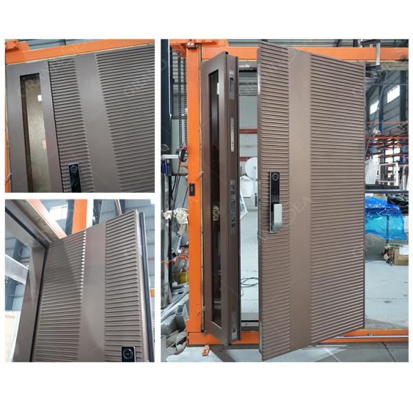 Italian Design Villa Entrance Security Luxury Aluminum Main Front Pivot Porta Modern Entry Wooden Pivot Door