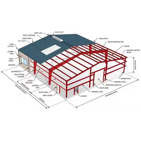 High Strength Steel Structure Frame Warehouse Steel Industrial Buildings Q235B Q355B