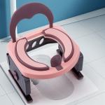 Solid Pattern Eco Friendly Baby Potty Toilet in Oriental Cherry/Sea Blue/Gray