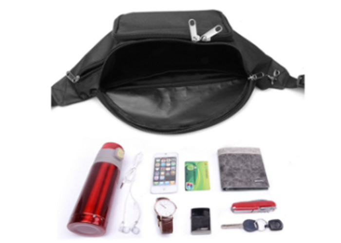 Promotional Black Microfiber Multi Pockets Travel Organizer Runner Sport Waist Bag For Waist