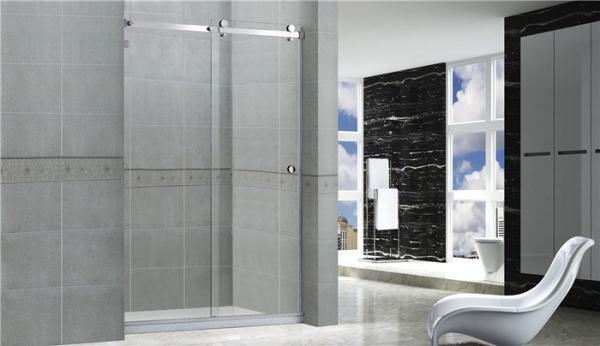 Professional Sliding Glass Shower Screens Frameless 8 / 10 MM Stainless Steel