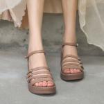 HZM020 Sandals, Women'S Leather Slope With Women'S Sandals, Casual All-Match