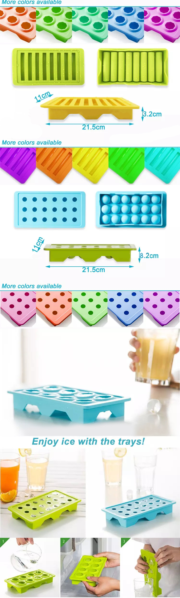 LFGB Reusable Food Grade Silicone Ice Cube Maker