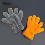Wet Dry Car Detailing Tools 12x30cm 80g 100% Split Microfiber Grey Orange