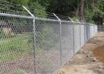 Diamond Mesh Pvc Coated 4mm Steel Chain Link Fencing With Barbed Wire