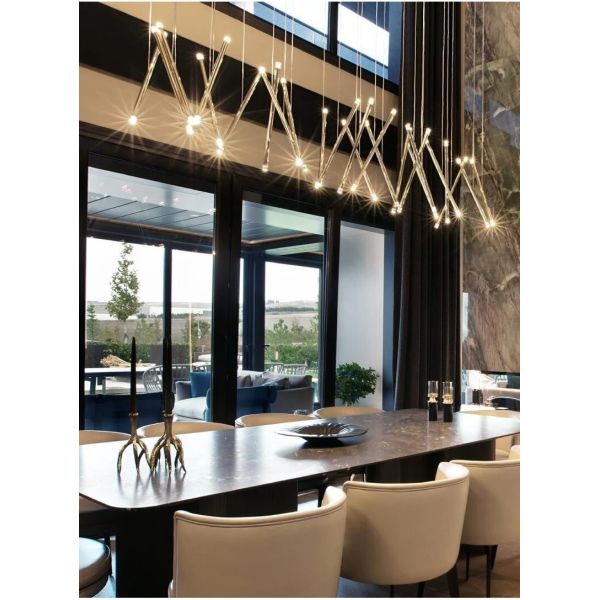 Modern LED Creative Black Round Tube Design Chandelier Chute Multi Light Chandelier（WH-AP-606）