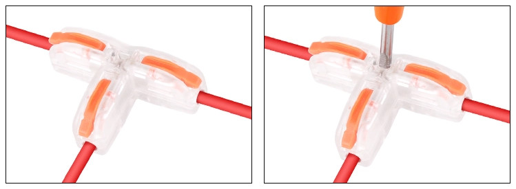 1 In 2 Out Terminal Block T Type Wire Junction Connector