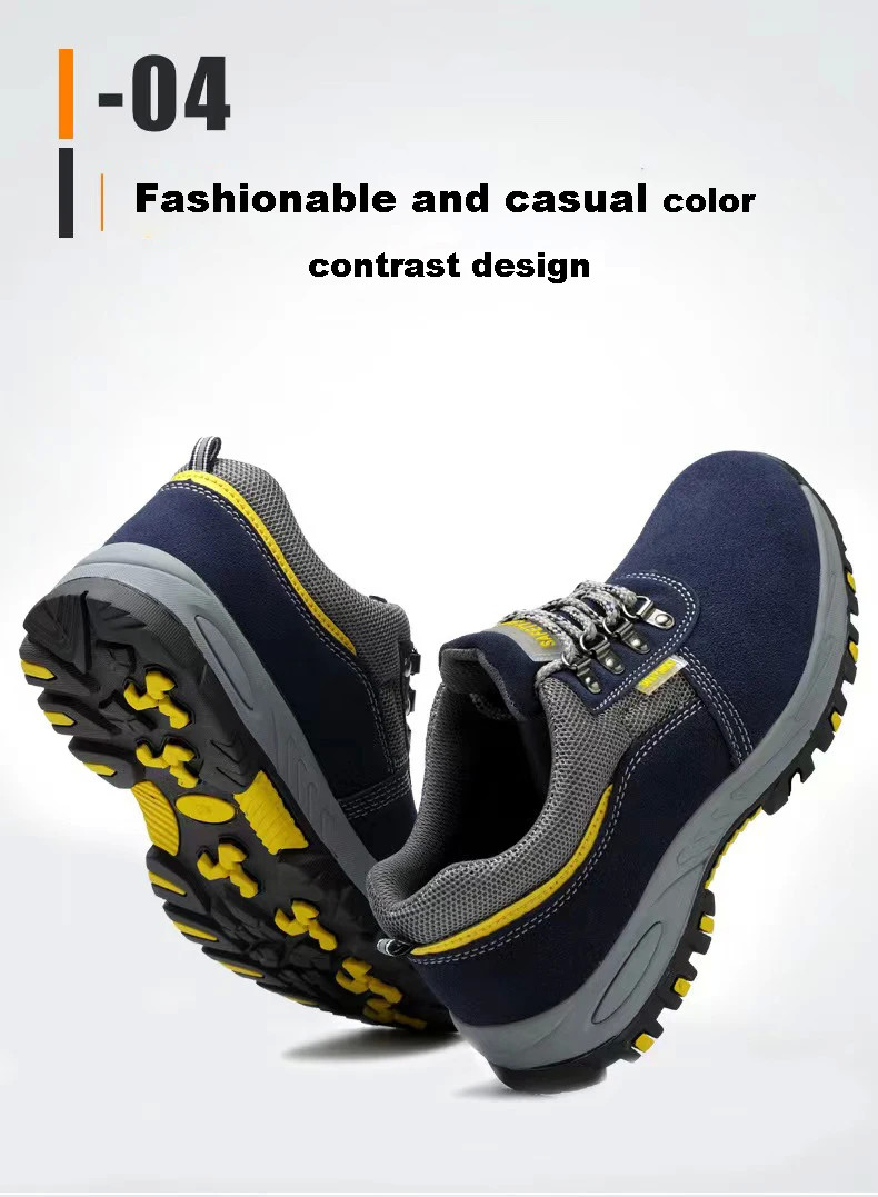 Best-Selling Anti-Odor Leather Anti-Crushing Anti-Puncture Men'S Labor Safety Steel Head Shoes Anti-Slip Labor Protectio