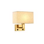 USB hotel bedside lamp bedroom bedhead wall lamp indoor fabric shade modern