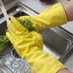 12 " Flock Lined Latex Gloves , Natural Rubber Latex Gloves Chemical Resistant