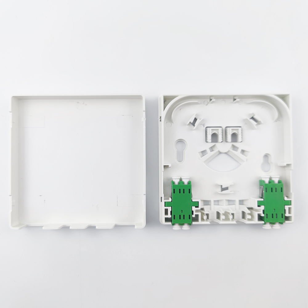 2 Cores LC APC Plastic Faceplate Fiber Optic Socket Panel for Indoor in FTTH Network