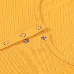 European and American sexy button solid color low-cut short-sleeved mini wrap